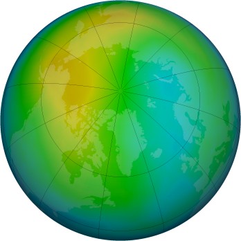 Arctic ozone map for 1987-11